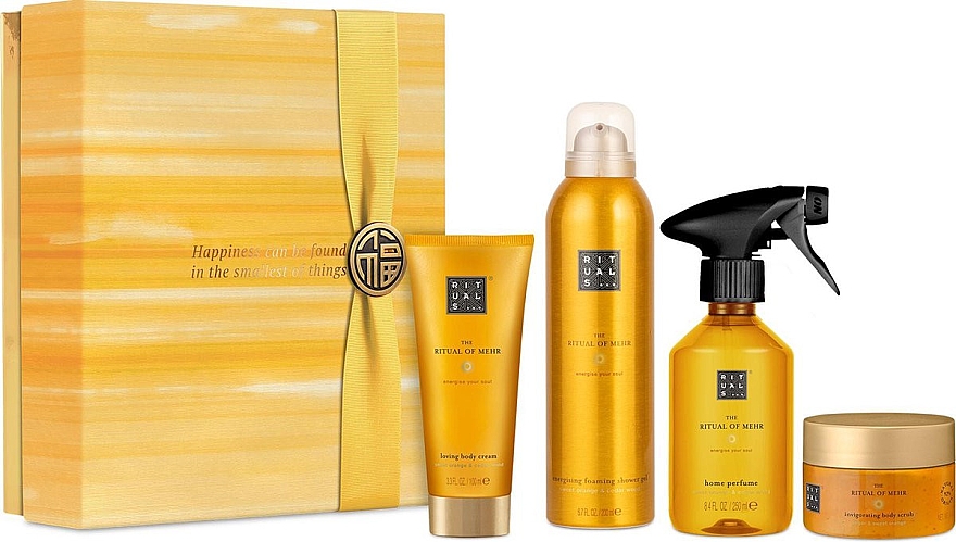 Набір - Rituals The Ritual Of Mehr (b/cr/100ml + sh/gel/200ml + scrub/125g + h/parf/250ml) — фото N1