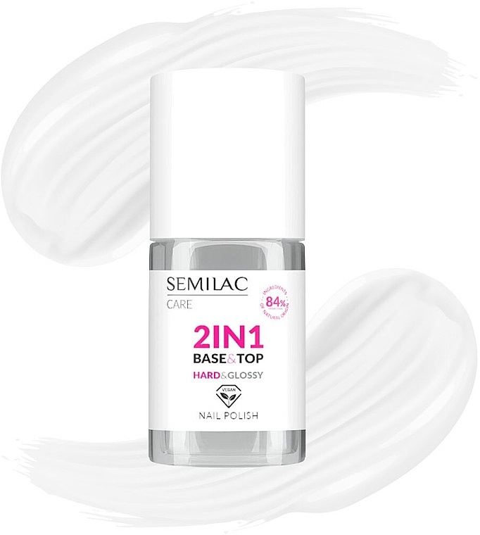 База і топ 2 в 1 для нігтів - Semilac Base & Top Coat 2in1 Hard & Glossy — фото N1