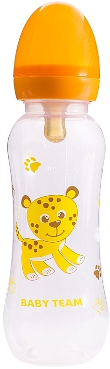 Бутылочка для кормления с латексной соской, 250 мл, оранжевая - Baby Team — фото N3