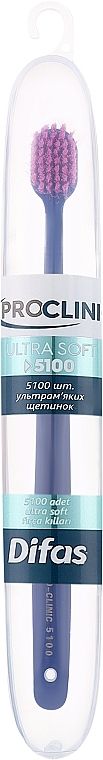 Зубна щітка "Ultra Soft" 512063, темно-синя з рожевою щетиною, в кейсі - Difas Pro-Clinic 5100 — фото N1