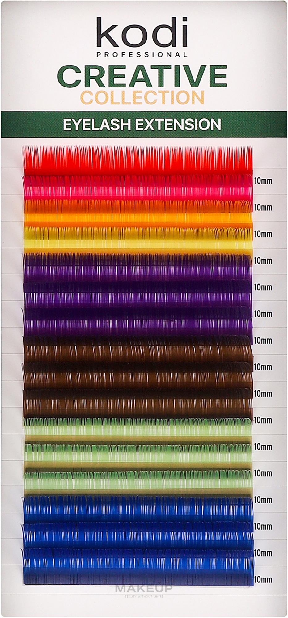 Накладні кольорові вії Creative Collection B 0.07 (16 рядів: 10 мм) - Kodi Professional — фото 1уп