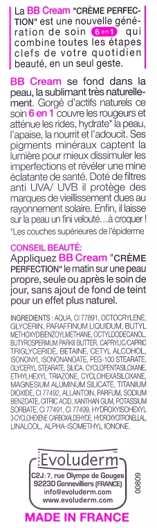 ВВ-крем для обличчя  - Evoluderm BB Cream Perfection 6In1 — фото N3