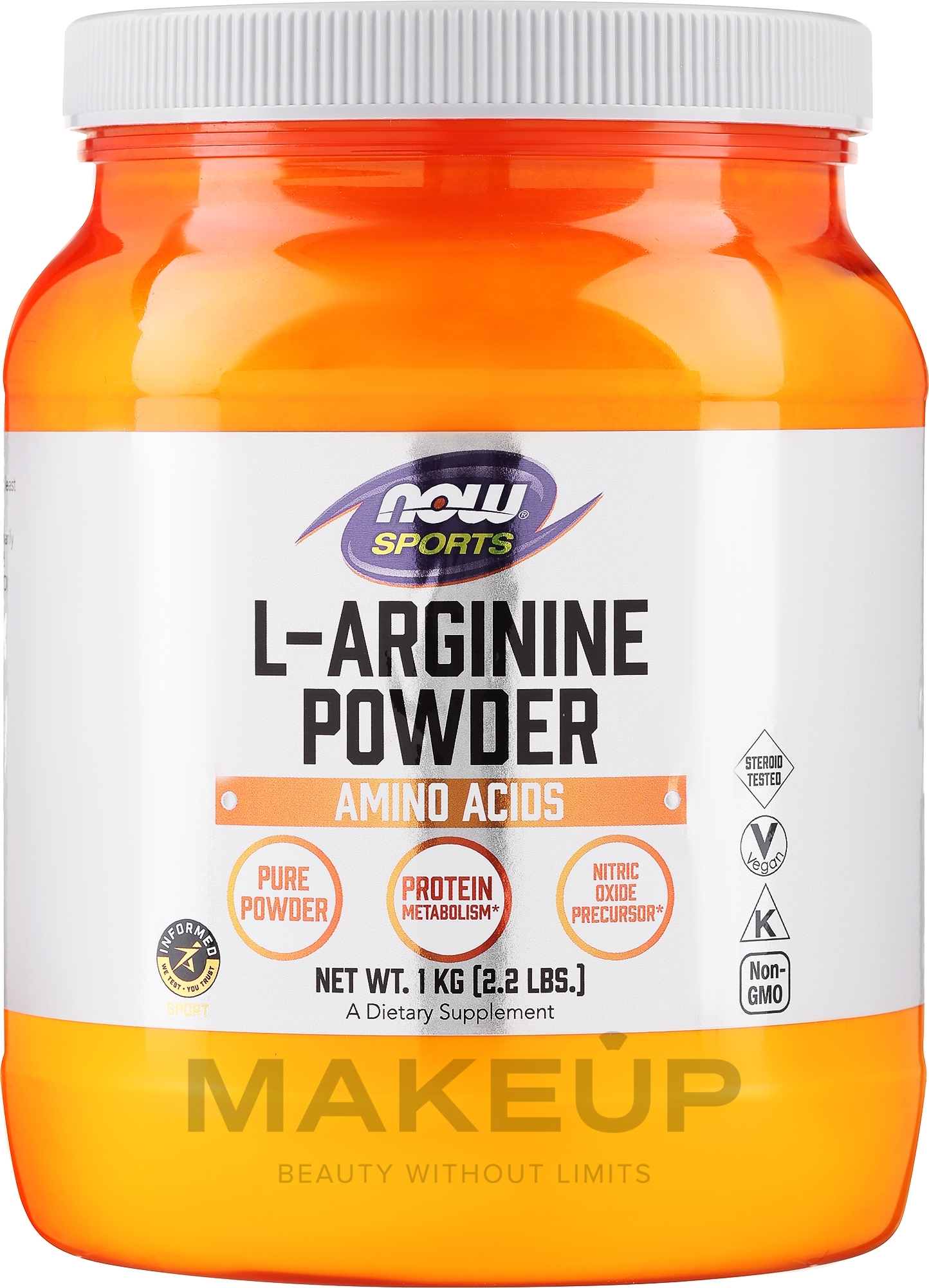 Аминокислота "L-Аргинин" в порошке - Now Foods L-Arginine Pure Powder — фото 1000g