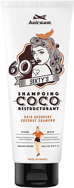 Відновлювальний кокосовий шампунь для волосся - Hairgum Sixty's Recovery Coconut Shampoo — фото N1