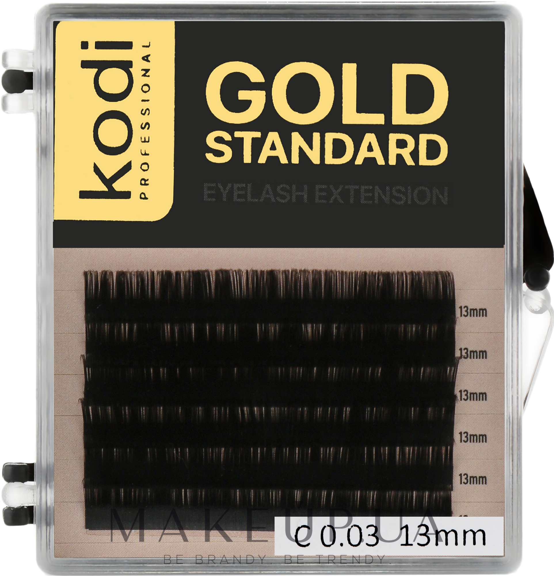 Накладні вії Gold Standart C 0.03 (6 рядів: 13 мм) - Kodi Professional — фото 1уп