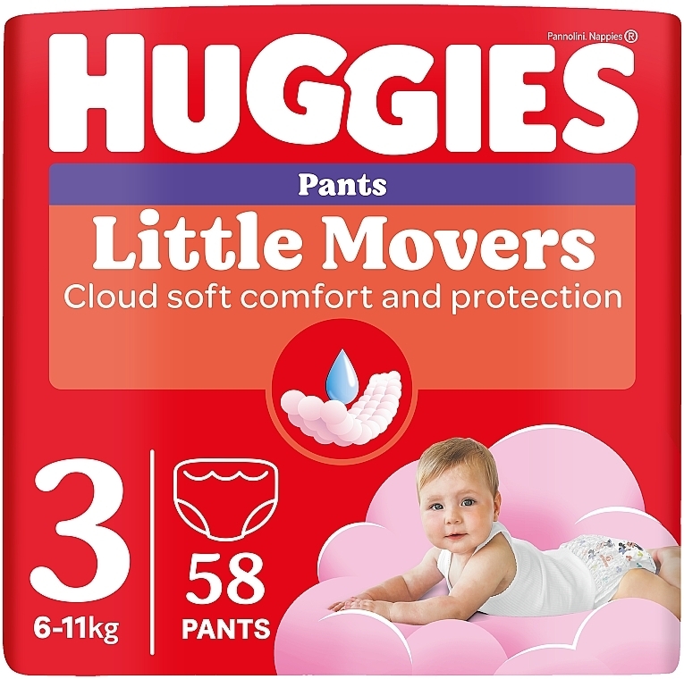 Трусики-подгузники Pants 3 Mega Girl, 58 шт - Huggies