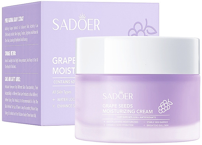 Увлажняющий крем для лица с антиоксидантами - Sadoer Grape Seed Moisturizing Cream — фото N1