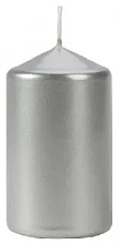 Духи, Парфюмерия, косметика Свеча цилиндрическая 60x100 мм, серебристый металлик - Bispol
