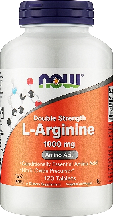 Амінокислота "L-аргінін", 1000 мг - Now Foods L-Arginine Tablets — фото N1