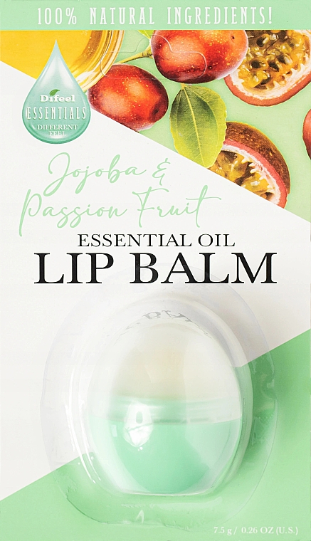 Бальзам для губ "Жожоба и маракуйя" - Difeel Essentials Jojoba & Passionfruit Lip Balm — фото N1