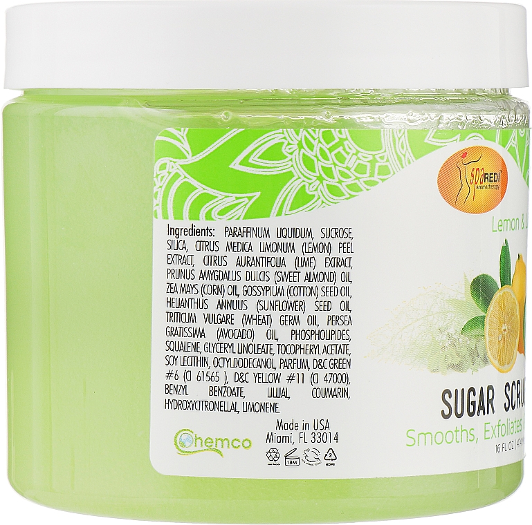 Сахарный скраб для тела - SpaRedi Sugar Scrub Lemon & Lime — фото N2