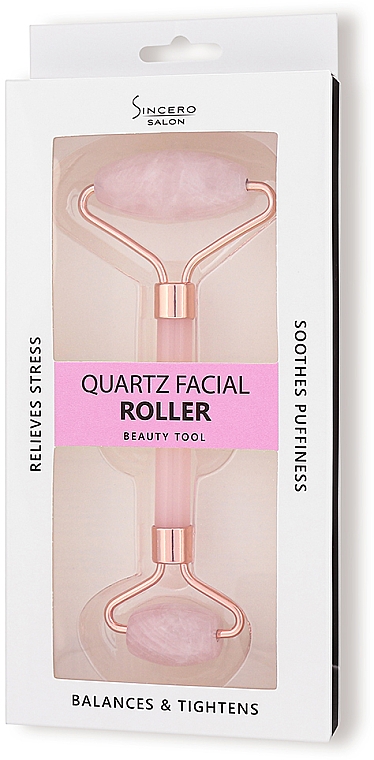 Валик торцевий кварцовий для масажу обличчя - Sincero Salon Quartz Face Roller — фото N1