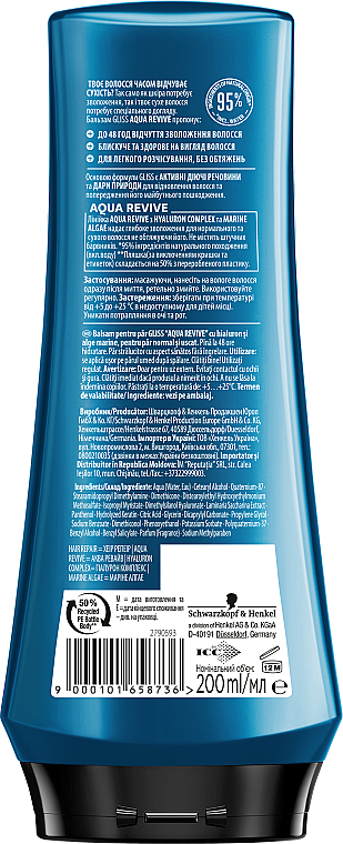 Кондиционер для волос - Schwarzkopf Gliss Aqua Revive Moisturizing Conditioner — фото N2