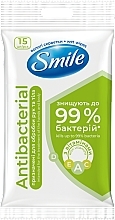 Вологі серветки з вітамінами, 15 шт. - Smile Ukraine Antibacterial — фото N1