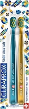Набор зубных щеток "Summer Edition" 5460 Ultra Soft, 2 шт., голубая + желтая - Curaprox — фото N1