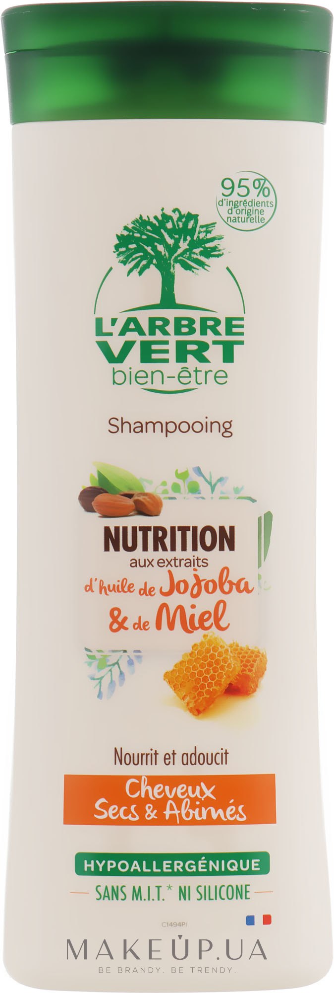 Живильний шампунь з екстрактом олії жожоба і меду - L`Arbre Vert Shampoo — фото 250ml