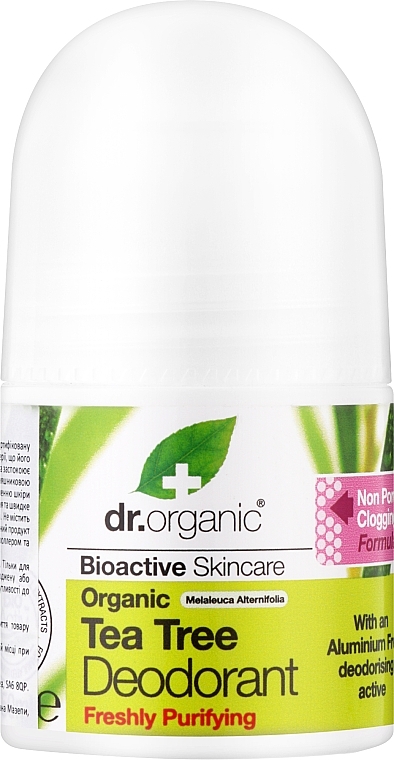 Дезодорант "Чайне дерево" - Dr. Organic Bioactive Skincare Tea Tree Roll-On Deodorant