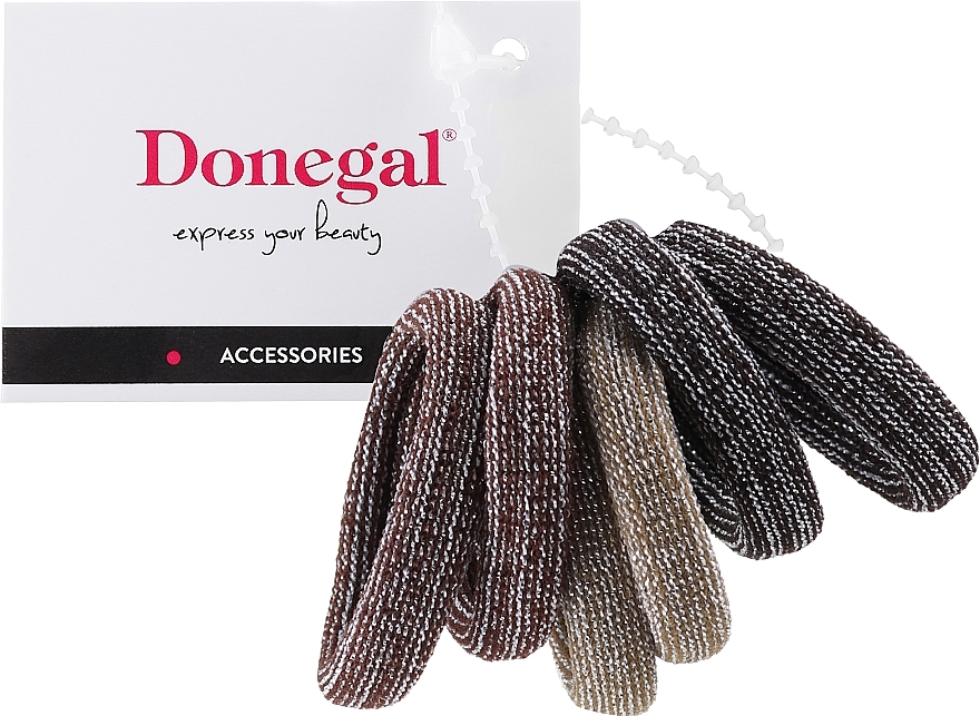 Набор аксессуаров для волос "Fashion Jewelry" FA-5623, темно-коричневые, коричневые, горчичные - Donegal — фото N1
