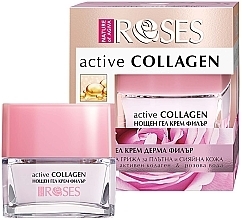 Ночной гель с активным коллагеном и розовой водой - Nature of Agiva Roses Active Collagen Night Gel Cream — фото N2