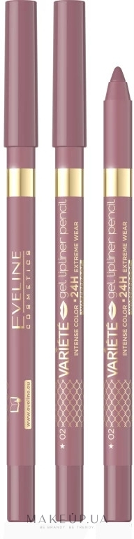 Водостійкий олівець для губ - Eveline Cosmetics Variete Gel Lip Pencil Waterproof — фото 02