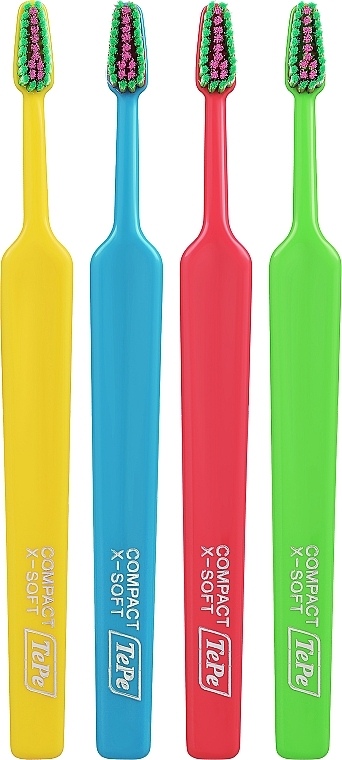 Набір зубних щіток, 4 шт., варіант 2 - TePe Colour Compact Extra Soft — фото N1