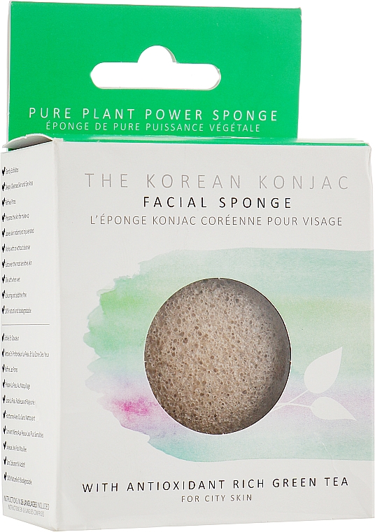 Спонж для умывания лица с экстрактом зеленого чая - The Konjac Sponge Company Premium Facial Puff with Green Tea — фото N2