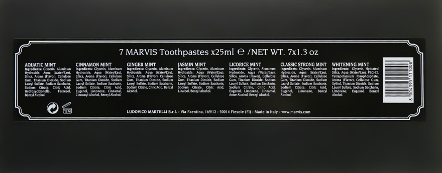 Дорожній набір зубних паст - Marvis 7 Flavours Box (toothpast/7x25) — фото N17