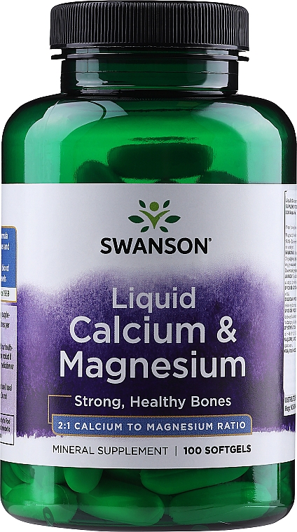 Капсулы "Жидкий кальций и магний" - Swanson Liquid Calcium & Magnesium — фото N1