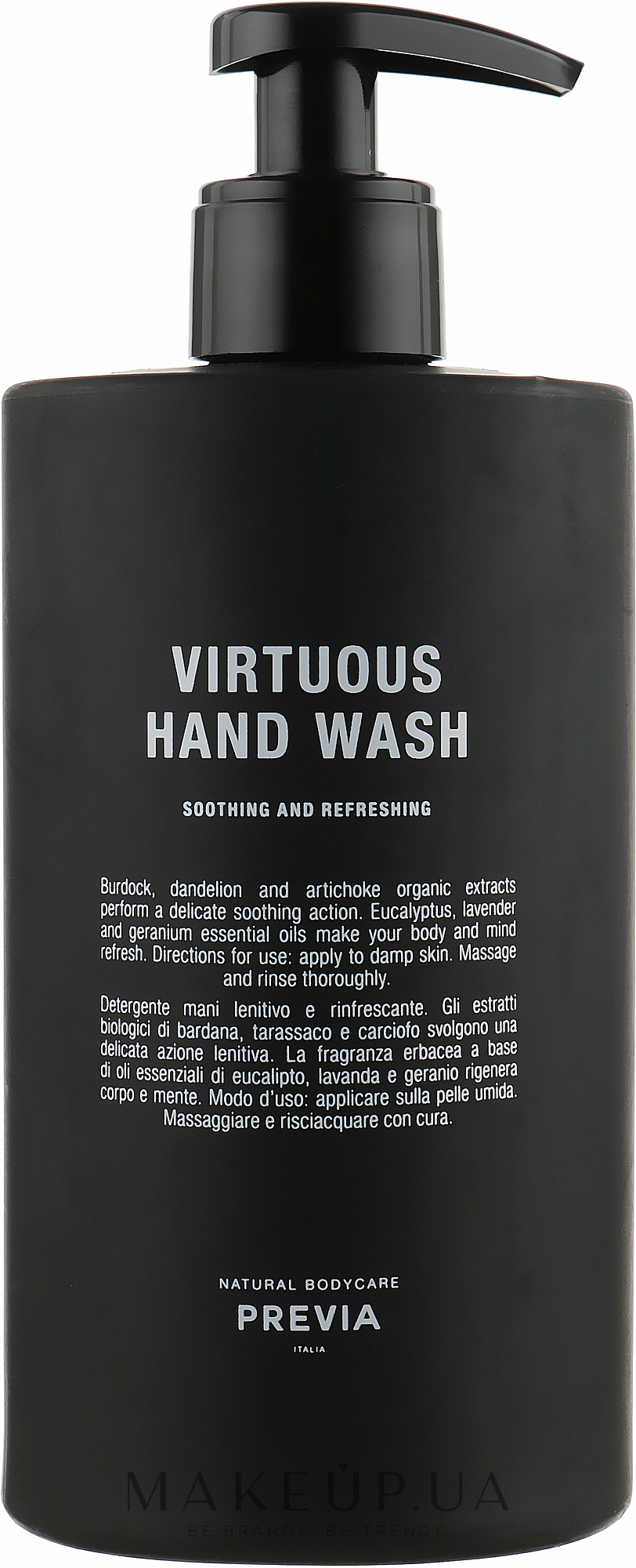Успокаивающее и освежающее крем-мыло для рук - Previa Virtuous Hand Wash Soap  — фото 500ml