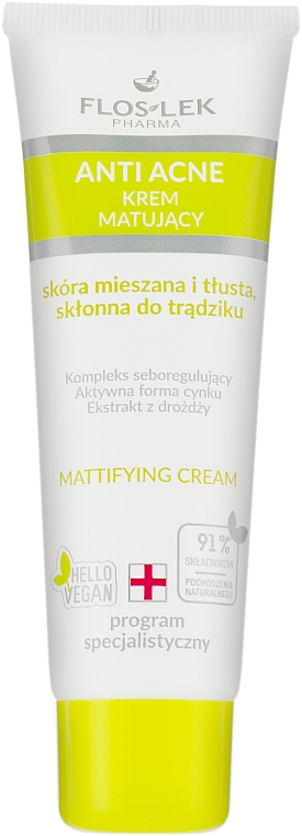 Крем для обличчя, матувальний - Floslek Anti Acne Matte Cream