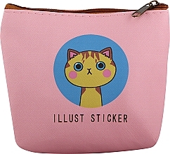 Гаманець текстурований, на застібці, рожевий - Cosmo Shop Illust Sticker — фото N1
