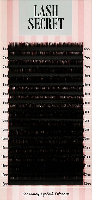 Накладные ресницы, черные, 16 линий (mix, 0,07, M, 6-13) - Lash Secret — фото N1