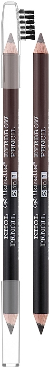 Карандаш для глаз и бровей - Florelle Khol 2 in 1 Eyebrow Pencil — фото N1