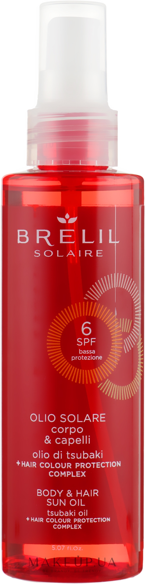 Защитное масло для волос и тела - Brelil Solaire Oil SPF 6 — фото 150ml
