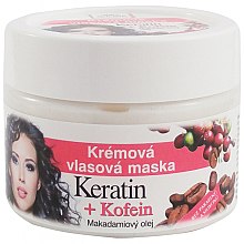 Парфумерія, косметика Крем-маска для волосся - Bione Cosmetics Keratin + Caffeine Cream Hair Mask