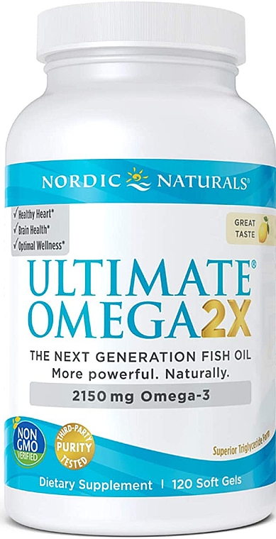 Харчова добавка зі смаком лимона "Омега 2X", 2150 мг - Nordic Naturals Omega 2X — фото N1