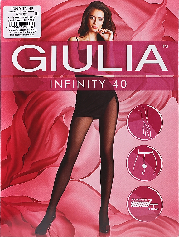 Колготки для жінок "Infinity" 40 Den, nero - Giulia — фото N1