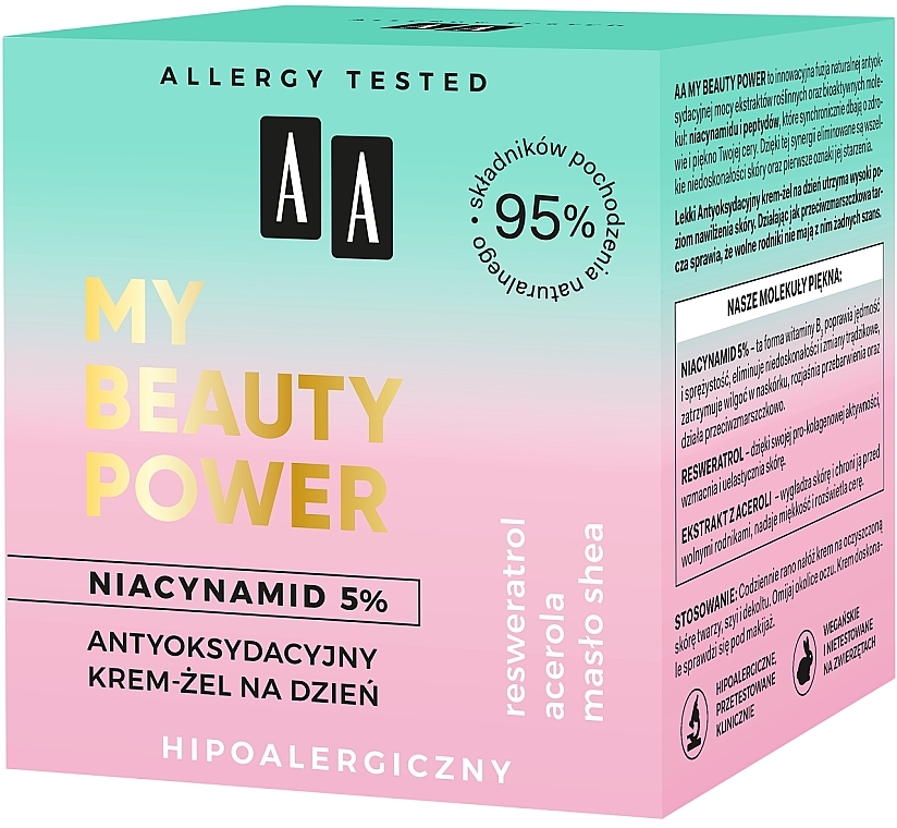 Антиоксидантный дневной крем-гель для лица - AA My Beauty Power Niacynamid 5% Antioxidant Day Cream-Gel — фото N4