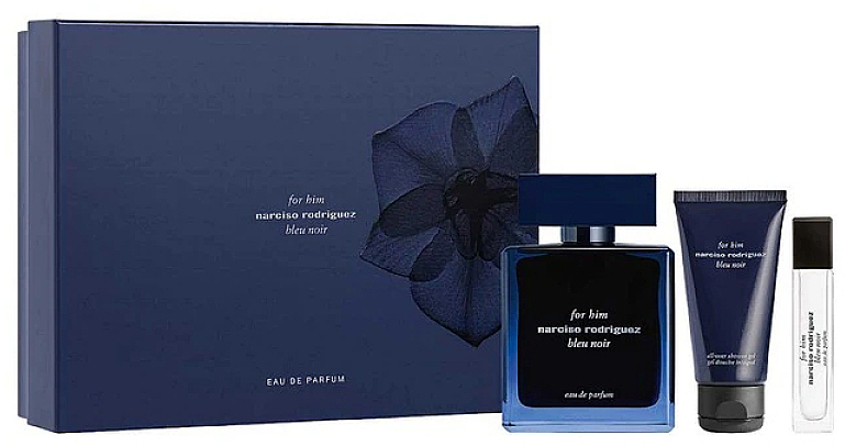 Narciso Rodriguez For Him Bleu Noir - Набір (edp/100 ml + edp/mini/10 ml + sh/gel/50 ml)   — фото N1