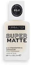 Матовая тональная основа - Relove By Revolution Super Matte Foundation — фото N1