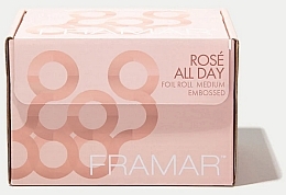 Фольга в рулоне, розовая, 100 м - Framar Folia Rose All Day Embossed — фото N1