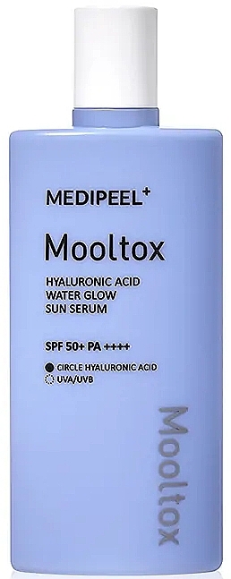 Зволожуюча сонцезахисна сироватка для обличчя - Medi-Peel Hyaluronic Acid Mooltox Water Glow Sun Serum SPF 50+ PA++++ — фото N1