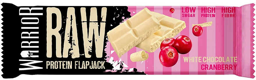 Протеиновый батончик "Белый шоколад с клюквой" - Warrior Raw Protein Flapjack White Chocolate Cranberry — фото N1