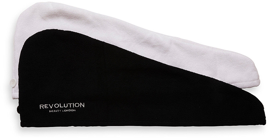 Обертывание для волос, белое и черное - Revolution Haircare Microfibre Hair Wrap Black & White — фото N1