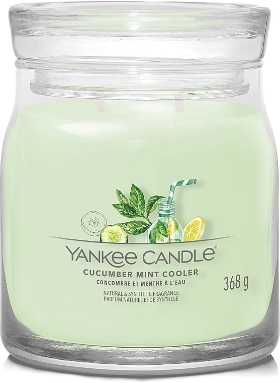 Ароматическая свеча в банке "Cucumber Mint Cooler", 2 фитиля - Yankee Candle Singnature — фото N1