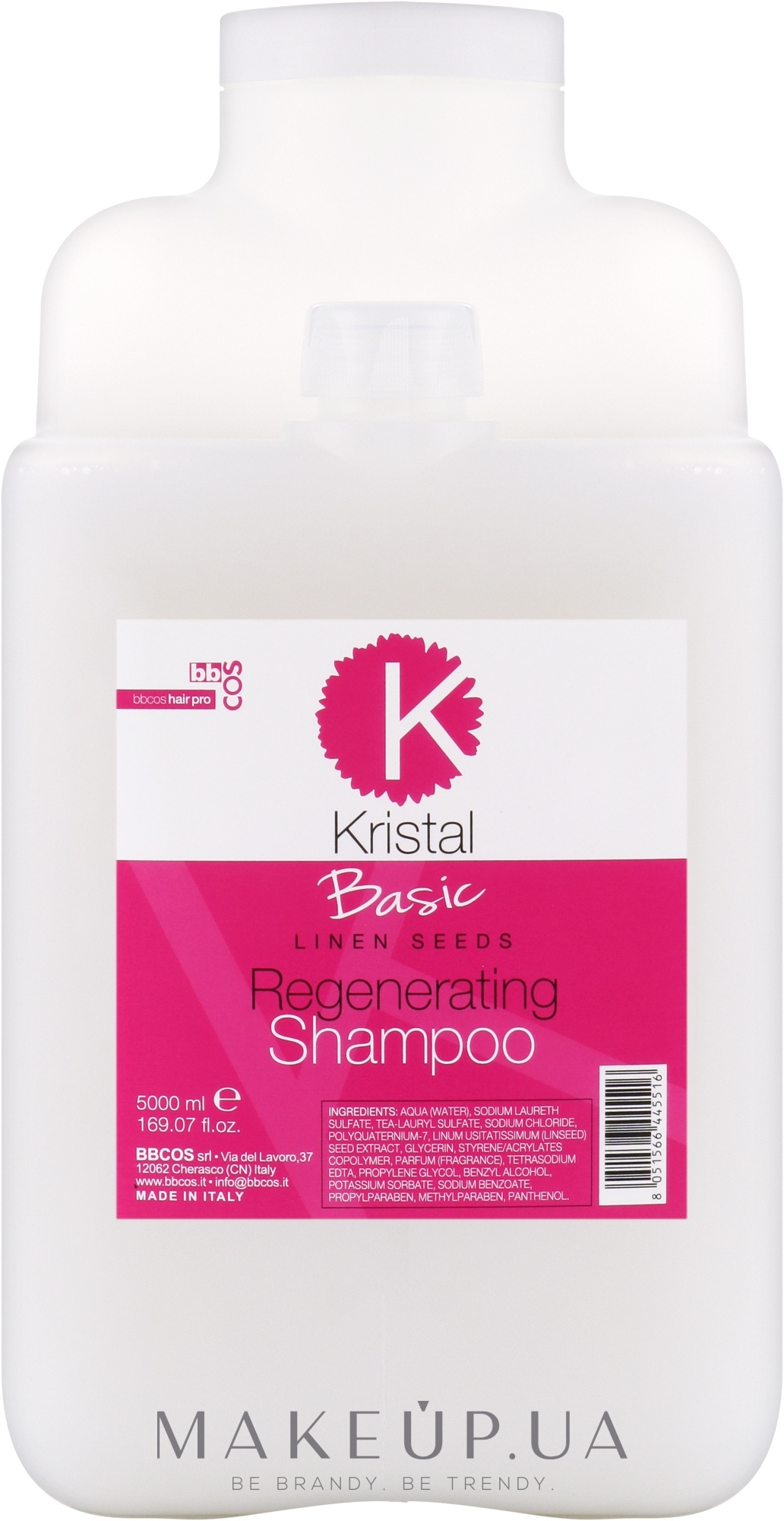 Шампунь регенерувальний для волосся - BBcos Kristal Basic Linen Seeds Regenerating Shampoo — фото 5000ml