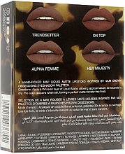 Набор - Huda Beauty Brown Obsessions Liquid Matte Minis (4 x l/gloss/2ml) — фото N4