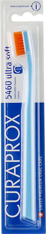 Зубная щетка CS 5460 "Ultra Soft", D 0,10 мм, светло-голубая, оранжевая щетина - Curaprox
