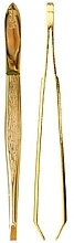 Парфумерія, косметика Пінцет для брів прямий 9 см, золотистий - Disna Pharma