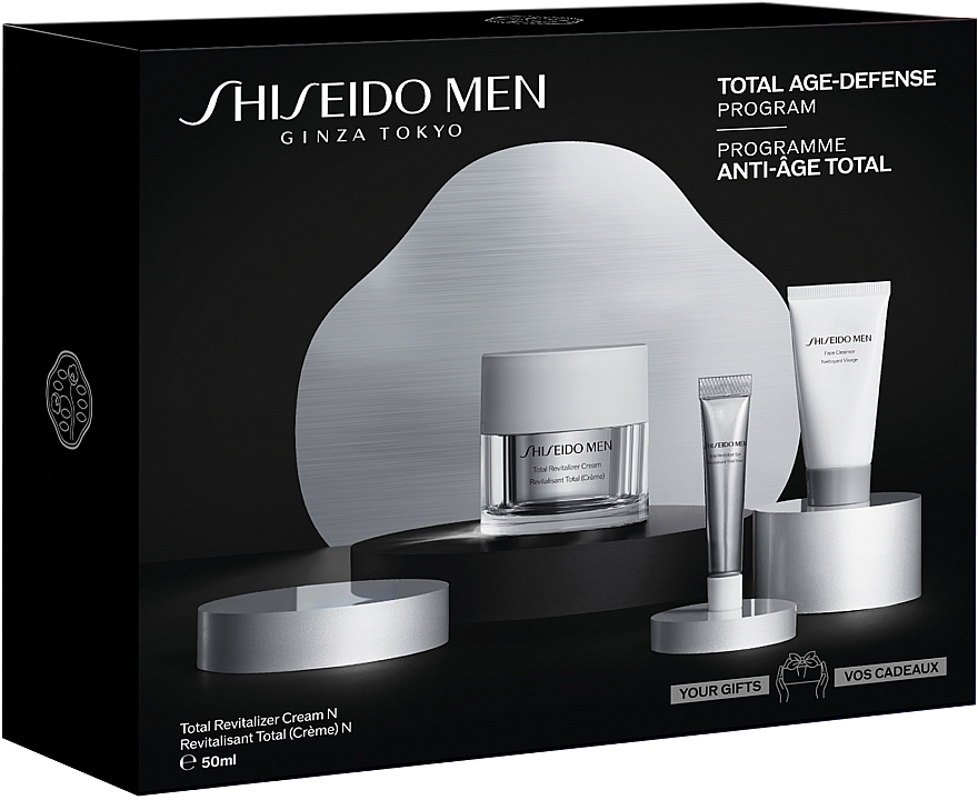Набір - Shiseido Men Total Revitalizer Value Set (cr/50ml + foam/30ml + eye/cr/5ml) — фото N2